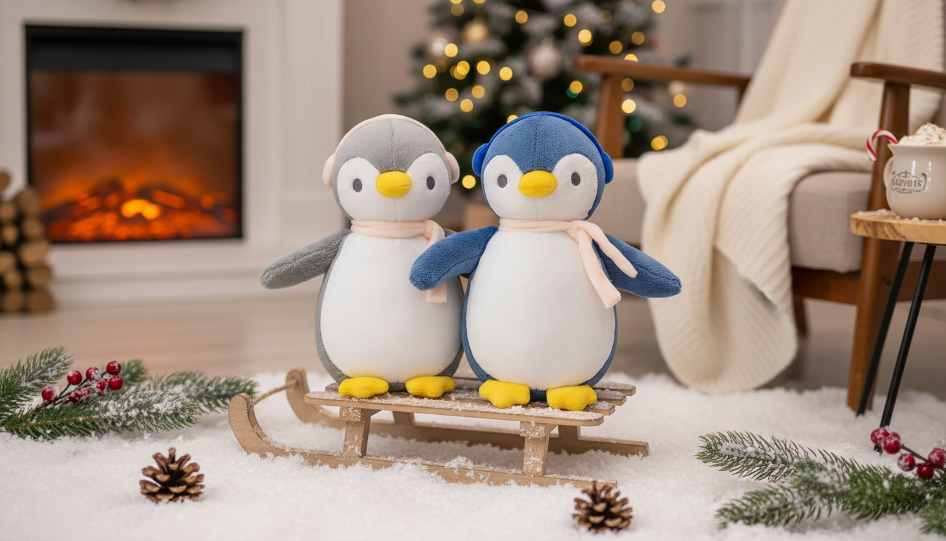 10-Inch Plush Penguin with Headphones: Cute Cozy Buddy