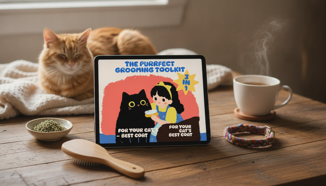 Calm Cat Grooming Routine: 3-in-1 Digital Bundle