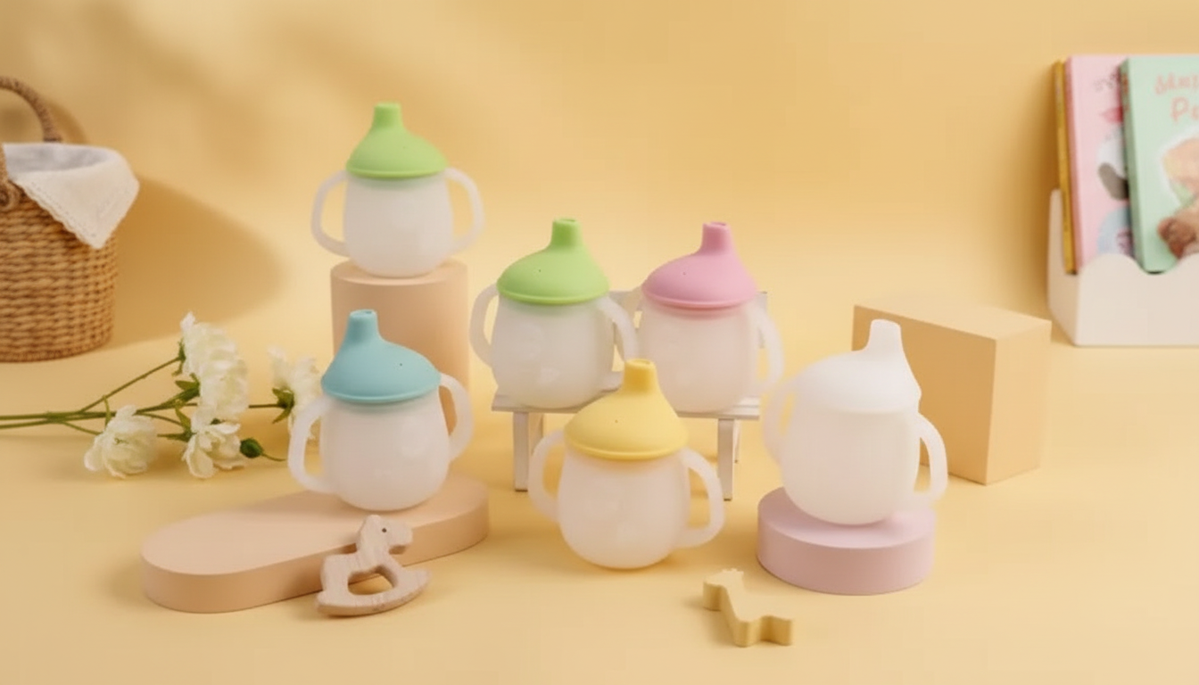 Handled Silicone Baby Cup for Easy Open-Cup Practice