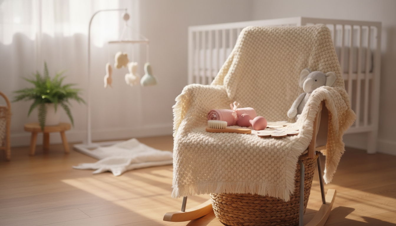 Newborn Keepsake Set: Handbell, Towel, Blanket & Milestones